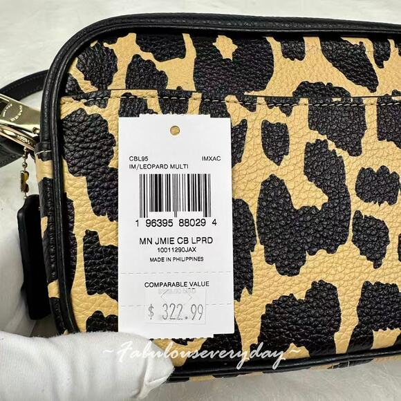 Coach Mini Jamie Camera Bag Crossbody With Leopard Print In Leather CBL95 NWT - Picture 5 of 7